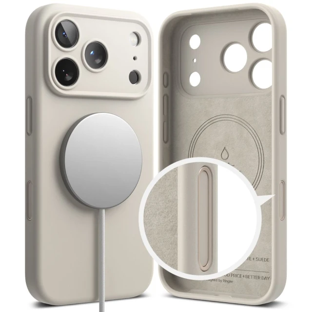 Чохол Ringke Silicone Magnetic для iPhone 17 Pro Max Stone with MagSafe (8800328810440)