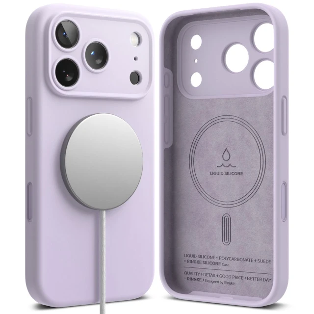 Чехол Ringke Silicone Magnetic для iPhone 17 Pro Max Light Purple with MagSafe (8800328810488)
