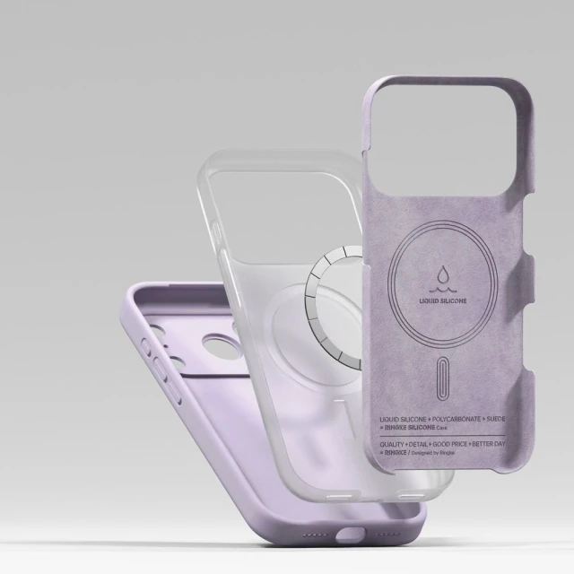 Чехол Ringke Silicone Magnetic для iPhone 17 Pro Max Light Purple with MagSafe (8800328810488)