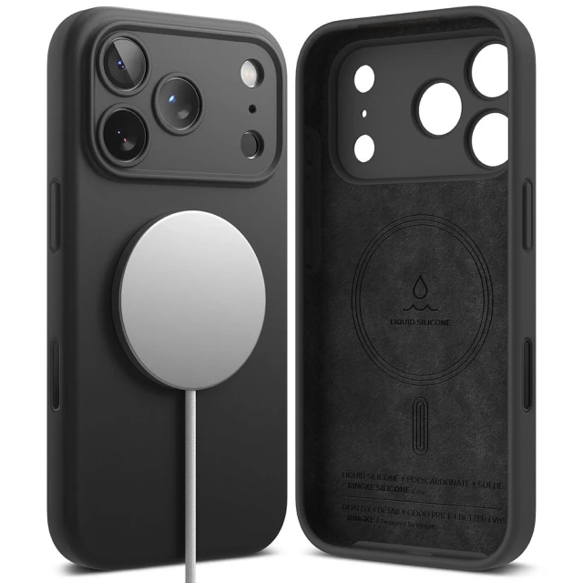 Чохол Ringke Silicone Magnetic для iPhone 17 Pro Black with MagSafe (8800328811126)