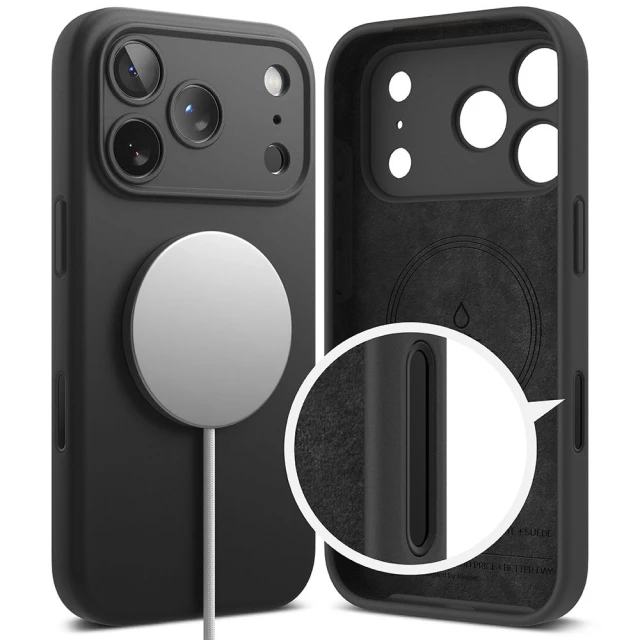Чохол Ringke Silicone Magnetic для iPhone 17 Pro Black with MagSafe (8800328811126)