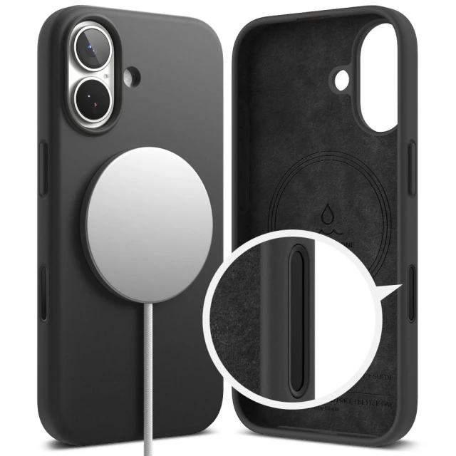 Чохол Ringke Silicone Magnetic для iPhone 17 Black with MagSafe (8800328811799)