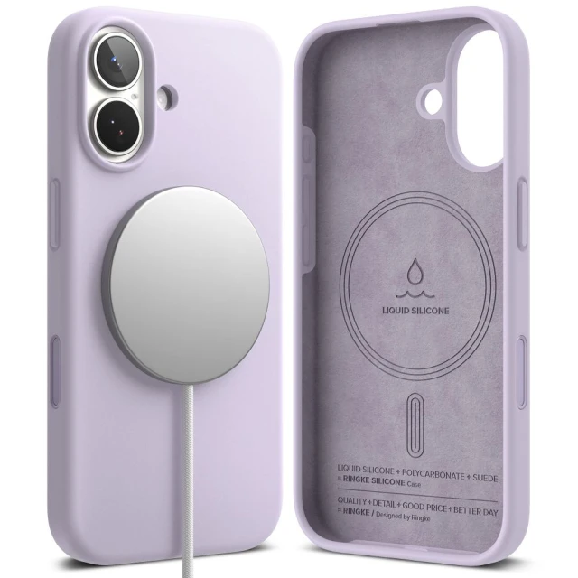 Чохол Ringke Silicone Magnetic для iPhone 17 Light Purple with MagSafe (8800328811850)