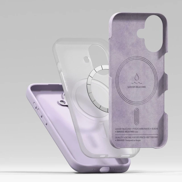 Чохол Ringke Silicone Magnetic для iPhone 17 Light Purple with MagSafe (8800328811850)