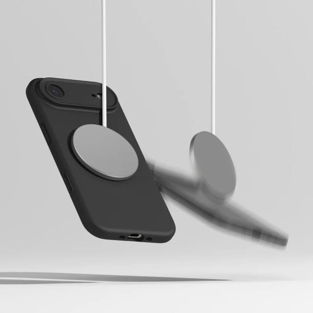 Чохол Ringke Silicone Magnetic для iPhone 17 Air Black with MagSafe (8800328812253)