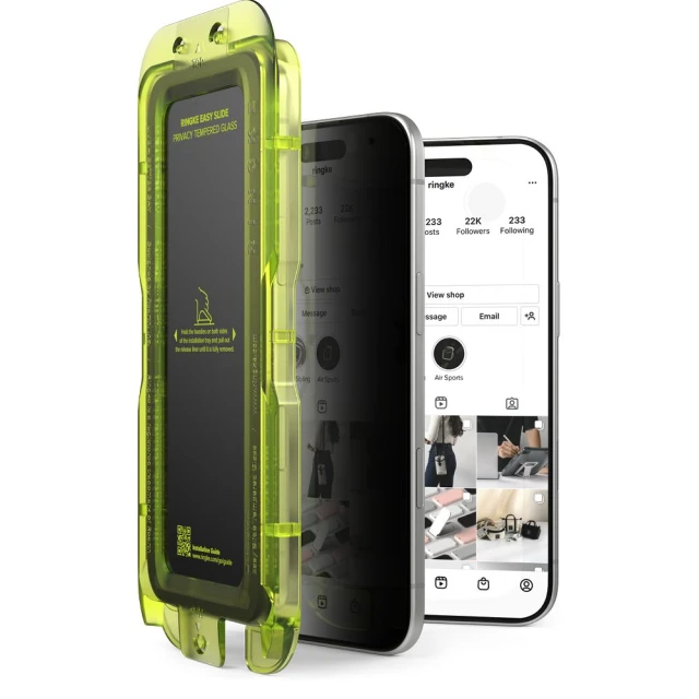 Защитное стекло Ringke Easy Slide для iPhone 17 Air Privacy (2 pack) (8800328812321)
