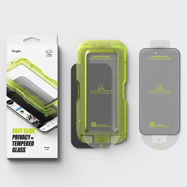 Защитное стекло Ringke Easy Slide для iPhone 17 Air Privacy (2 pack) (8800328812321)
