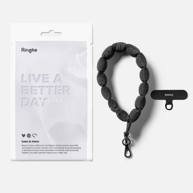 Кільце-тримач Ringke Holder & Puffer Hand Strap Calm Black (8800328813809)
