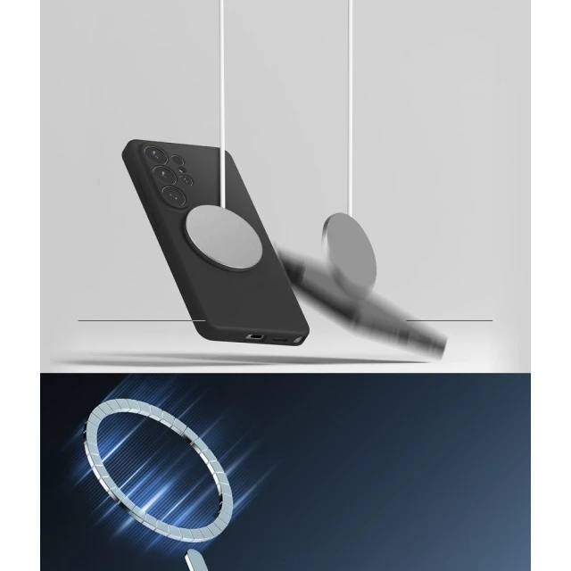 Чохол Ringke Silicone Magnetic для Samsung Galaxy S26 Ultra Black with MagSafe (8800328814691)