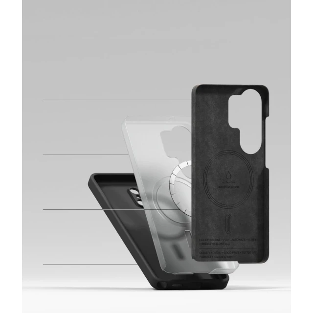 Чохол Ringke Silicone Magnetic для Samsung Galaxy S26 Ultra Black with MagSafe (8800328814691)