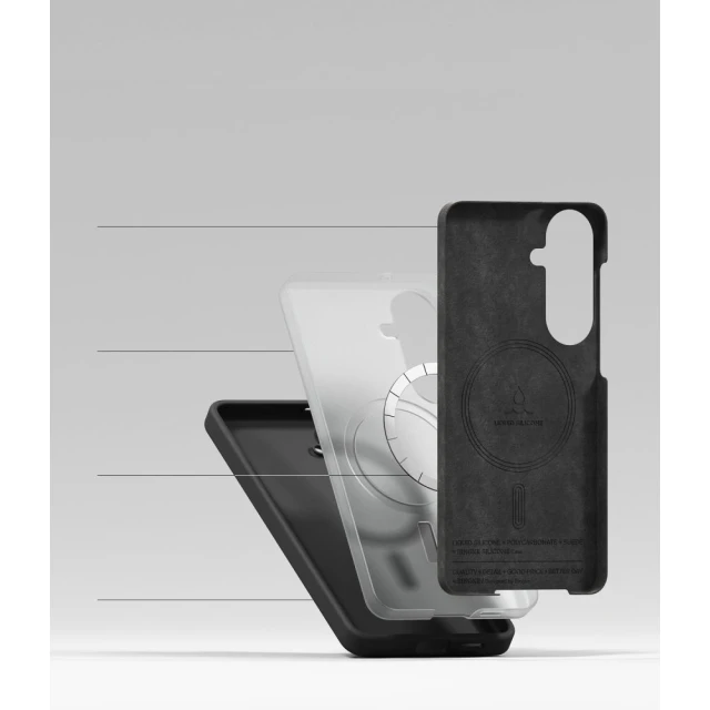 Чохол Ringke Silicone Magnetic для Samsung Galaxy S26 Plus Black with MagSafe (8800328815216)