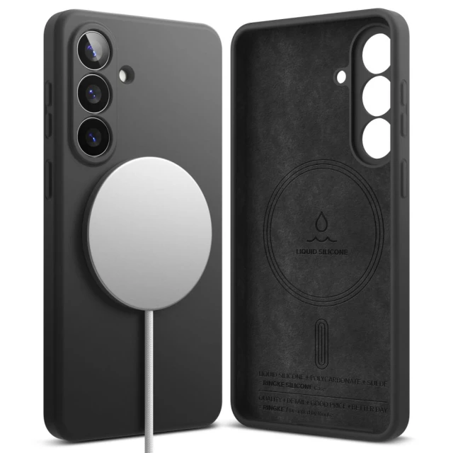 Чохол Ringke Silicone Magnetic для Samsung Galaxy S26 Black with MagSafe (8800328815674)