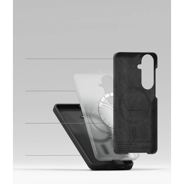 Чохол Ringke Silicone Magnetic для Samsung Galaxy S26 Black with MagSafe (8800328815674)