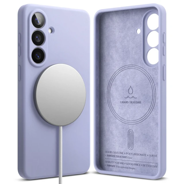 Чохол Ringke Silicone Magnetic для Samsung Galaxy S26 Lavender with MagSafe (8800328815704)