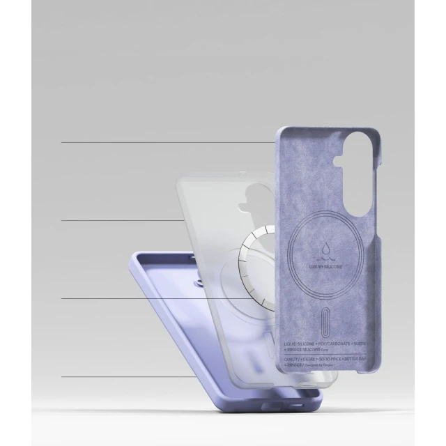 Чохол Ringke Silicone Magnetic для Samsung Galaxy S26 Lavender with MagSafe (8800328815704)