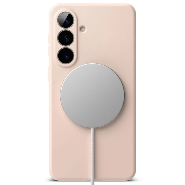 Чохол Ringke Silicone Magnetic для Samsung Galaxy S26 Pink Sand with MagSafe (8800328815766)