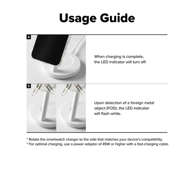 Бездротовий зарядний пристрій Ringke 3in1 Magnetic MagSafe Qi2.2 25W White (8800328816572)