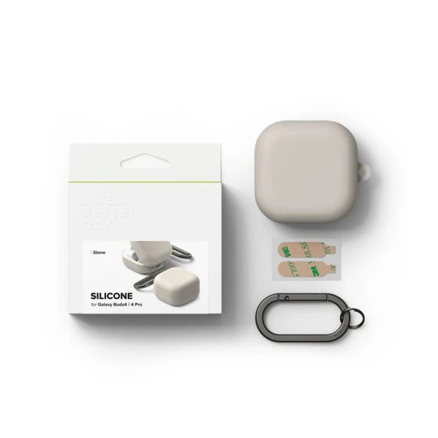 Чохол для навушників Ringke Silicone для Samsung Galaxy Buds 4 / 4 Pro Stone (8800328816787)