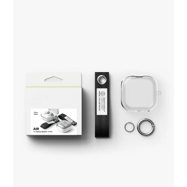Чохол Ringke Air для Galaxy Buds 4 / 4 Pro Clear/Black (8800328818903)