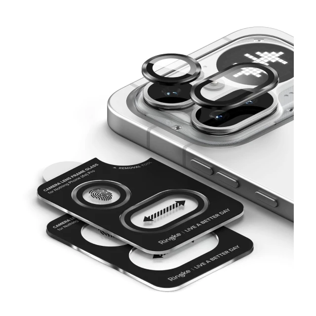 Захисне скло для камери Ringke Camera Frame Protector для Nothing Phone 4A Pro чорний (2 pack) (8800328819047)