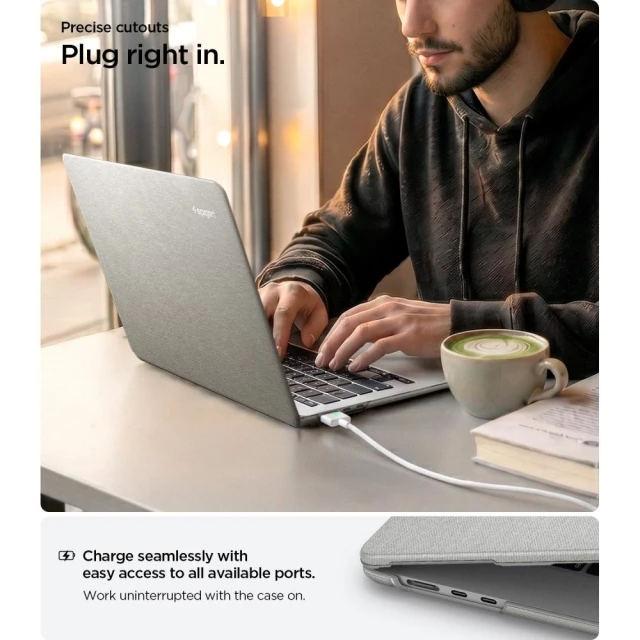 Чохол Spigen Urban Fit для MacBook Air 13 M2-M5 2023-2026 Grey (ACS10974)