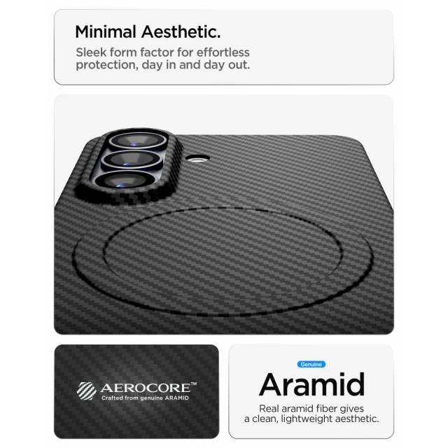 Чохол Spigen AirSkin Aramid Mag для Samsung Galaxy S26 Black with MagSafe (ACS11059)