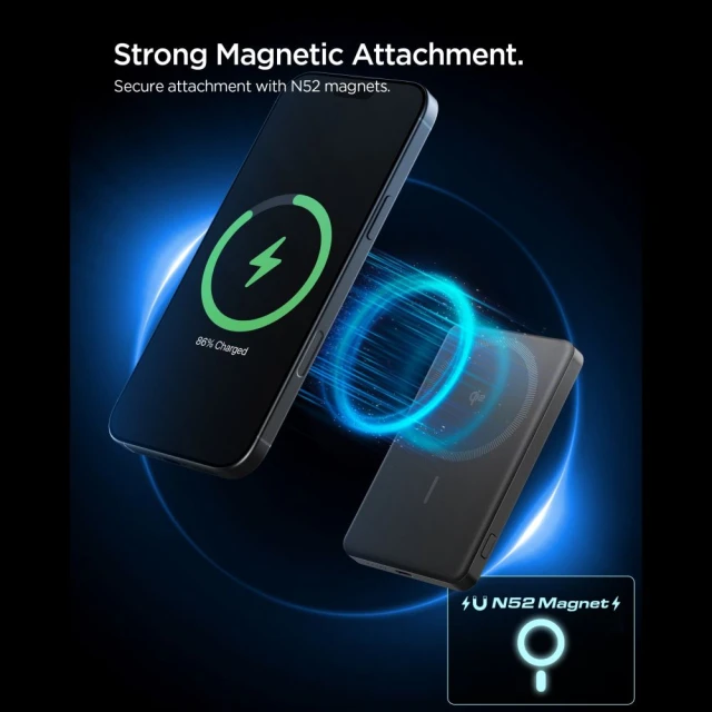 Павербанк Spigen Essential для MagSafe 5000mAh 22.5W Qi2 Black (ABA11104)