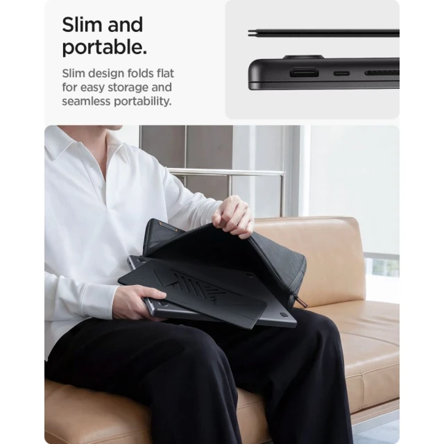 Підставка Spigen LD201-S6 SlimFold для ноутбука Space Grey (AMP11115)
