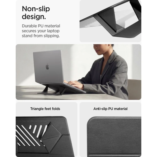Підставка Spigen LD201-S6 SlimFold для ноутбука Space Grey (AMP11115)