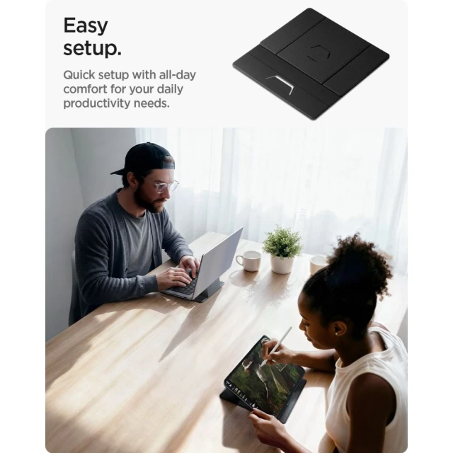 Підставка Spigen LD201-S8 SlimFold для ноутбука та планшета Space Grey (AMP11117)
