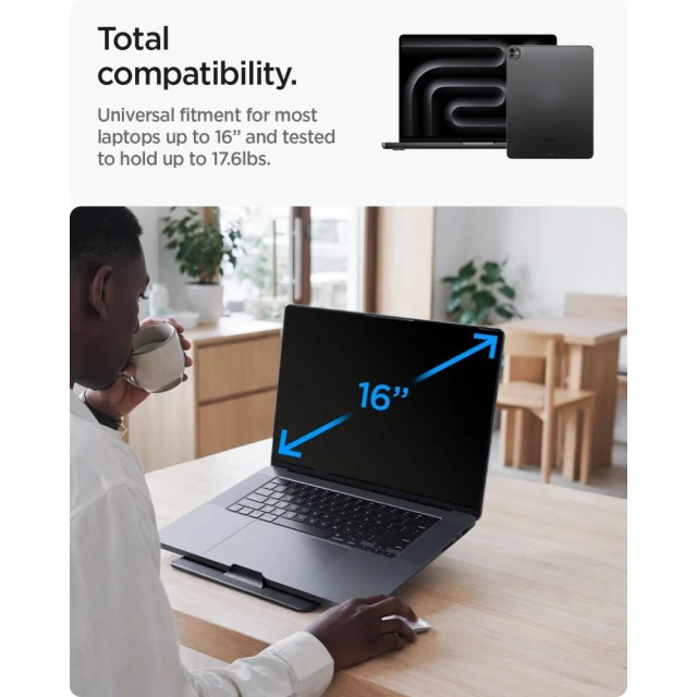 Підставка Spigen LD201-S8 SlimFold для ноутбука та планшета Space Grey (AMP11117)