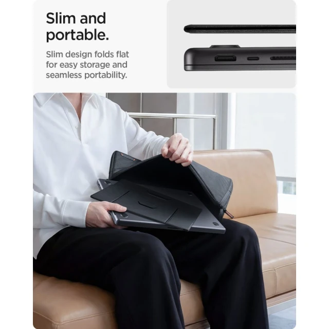 Підставка Spigen LD201-S8 SlimFold для ноутбука та планшета Space Grey (AMP11117)
