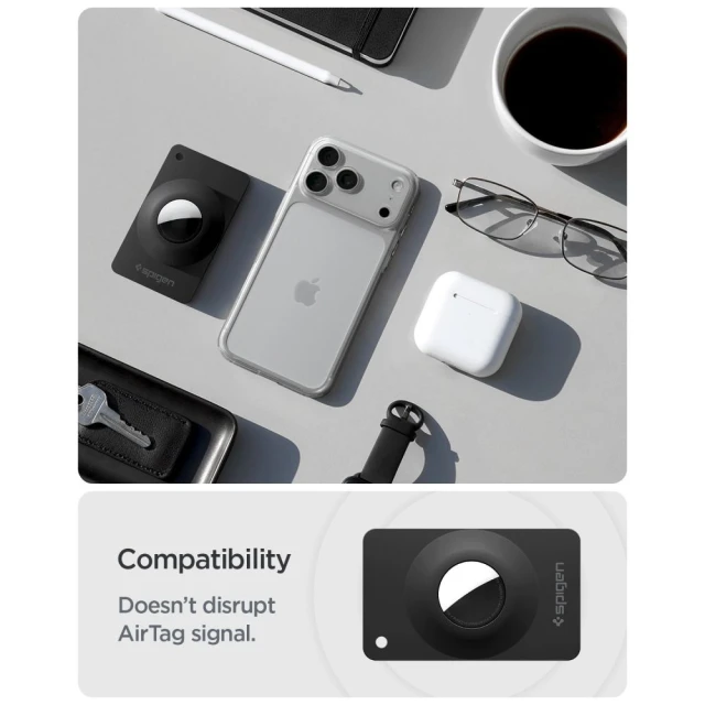 Чохол Spigen Airfit 2 для Apple AirTag 1 / 2 Black (2 pack) (ACS11199)