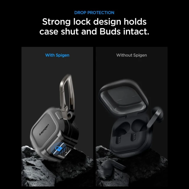 Чохол для навушників Spigen Lock Fit для Samsung Galaxy Buds 4 / 4 Pro Matte Black (ACS11202)