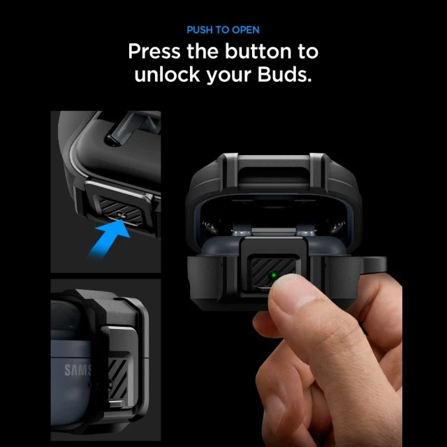 Чохол для навушників Spigen Lock Fit для Samsung Galaxy Buds 4 / 4 Pro Matte Black (ACS11202)