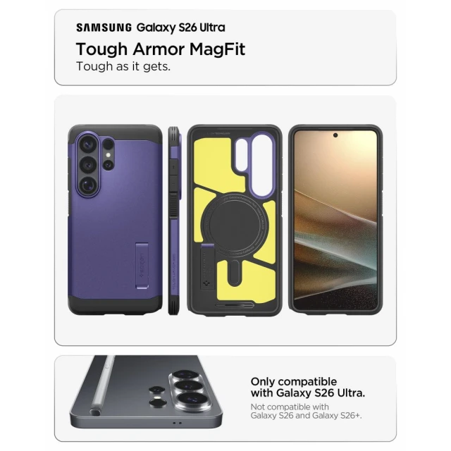 Чехол Spigen Tough Armor Mag для Samsung Galaxy S26 Ultra Ash Violet with MagSafe (ACS11209)