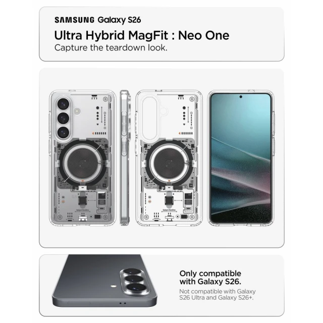 Чохол Spigen Ultra Hybrid Mag для Samsung Galaxy S26 Neo One прозорий with MagSafe (ACS11218)