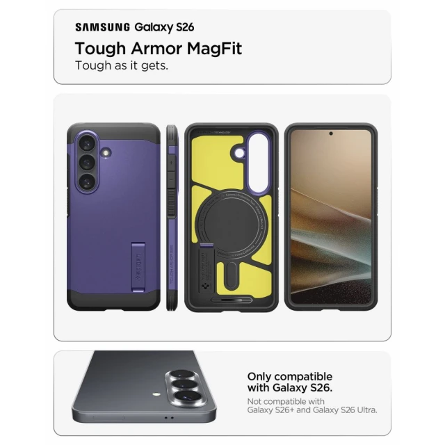 Чохол Spigen Tough Armor Mag для Samsung Galaxy S26 фіолетовий with MagSafe (ACS11221)