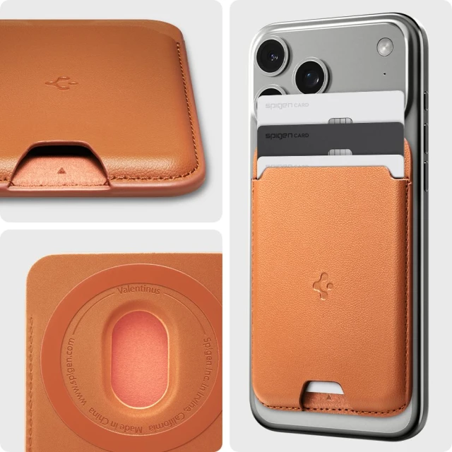 Чохол Spigen Valentinus Universal Magnetic Card Holder Metallic Orange with MagSafe (AFA11339)