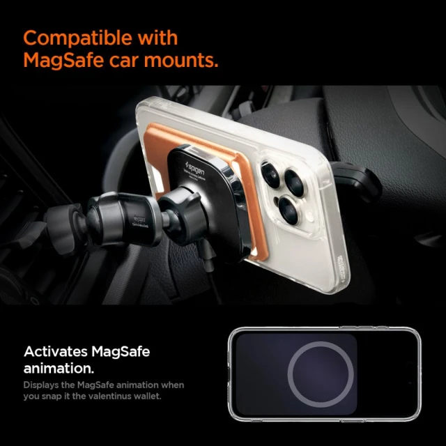 Чохол Spigen Valentinus MagFit Plus Universal Magnetic Card Holder Metallic Orange with MagSafe (AFA11340)