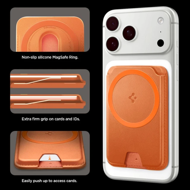 Чохол Spigen Valentinus MagFit Plus Universal Magnetic Card Holder Metallic Orange with MagSafe (AFA11340)