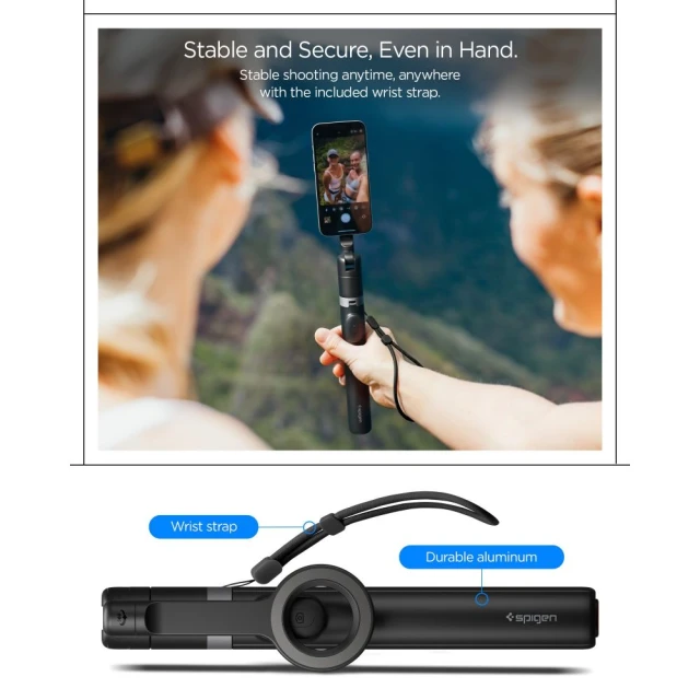 Штатив Spigen S582W Bluetooth Selfie Stick Tripod Black (AMP11372)