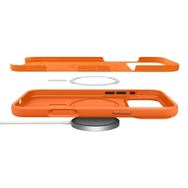Чохол Spigen Silicone Fit Mag для iPhone 17 Pro Max Cosmic Orange with MagSafe (ACS11378)