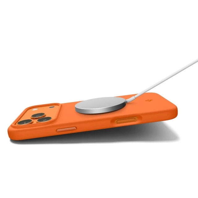 Чохол Spigen Silicone Fit Mag для iPhone 17 Pro Cosmic Orange with MagSafe (ACS11379)
