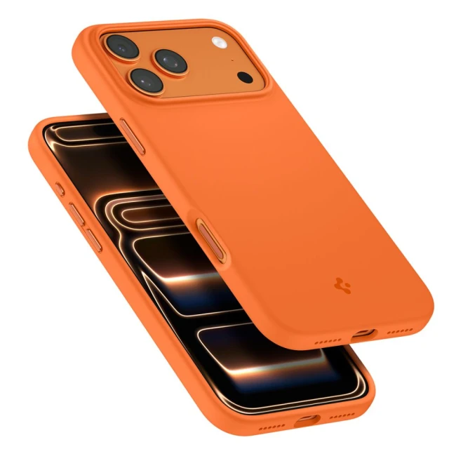 Чохол Spigen Silicone Fit Mag для iPhone 17 Pro Cosmic Orange with MagSafe (ACS11379)