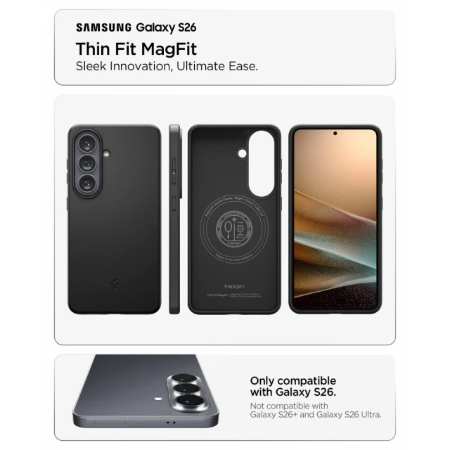 Чохол Spigen Thin Fit для Samsung Galaxy S26 Black with MagSafe (ACS11396)