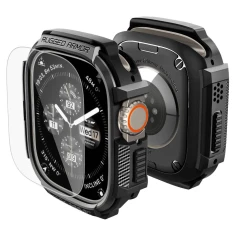 Чехол Spigen Rugged Armor & Tempered Glass для Apple Watch Ultra 3/2/1 49 mm Matte Black (ACS11414)