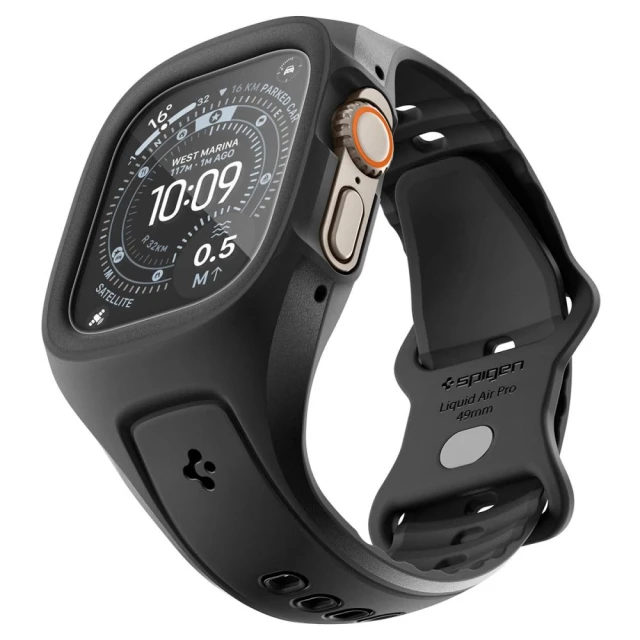 Чохол Spigen Liquid Air Pro & Tempered Glass для Apple Watch Ultra 3/2/1 49 mm Black (ACS11416)