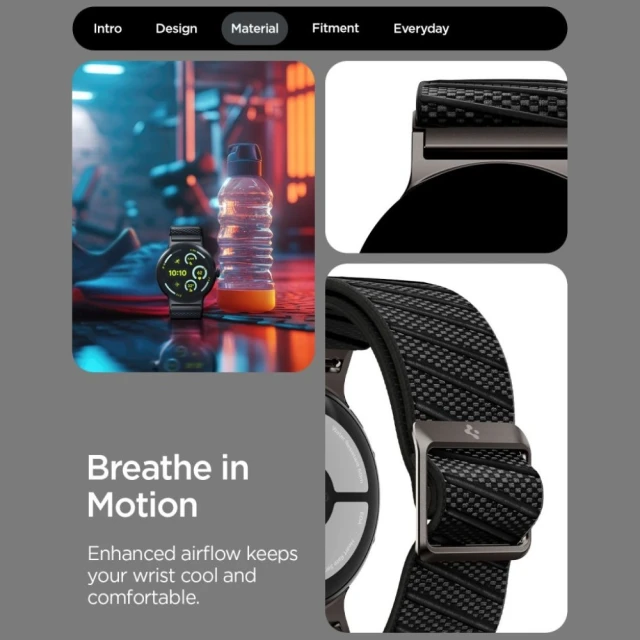 Ремінець Spigen Lite Fit X V2 для Google Pixel Watch 4/3/2/1 41mm Black (AMP11420)