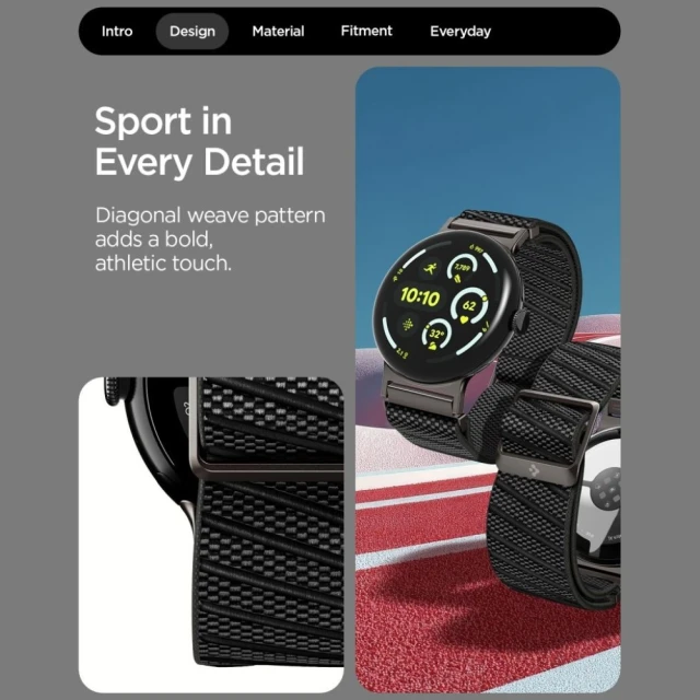 Ремінець Spigen Lite Fit X V2 для Google Pixel Watch 4/3 45mm Black (AMP11421)